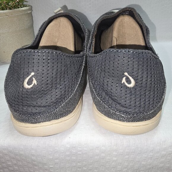 OLUKAI NOHEA MOKU SLIP ON CASUAL SNEAKER DARK SHADOW MENS EURO SIZE 44 GUC - Picture 7 of 7